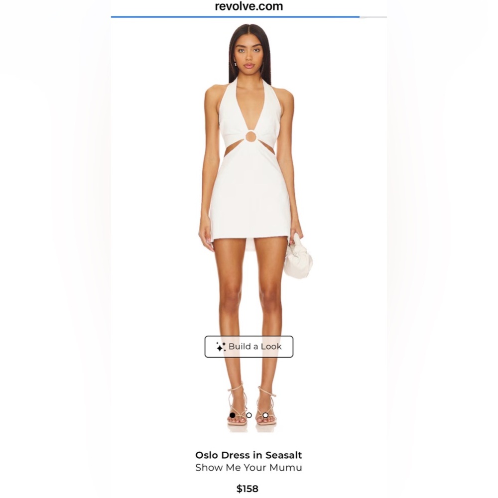 NWT Revolve Show Me Your Mumu White Oslo Cutout Halter Mini Dress